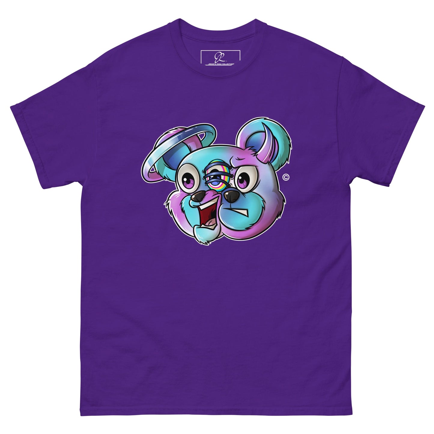 Hazy Purp Two - Face Teddy Tee - Joearys Rosa Collections